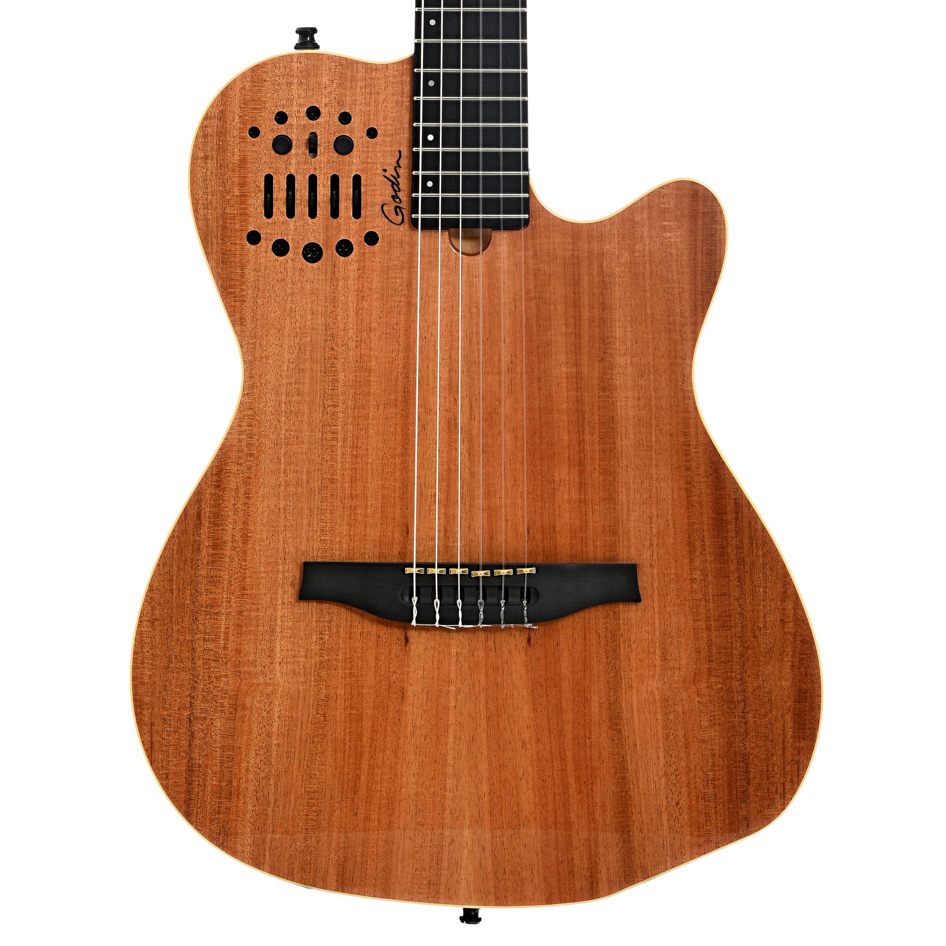 Front of Godin ACS SA Nylon String Guitar