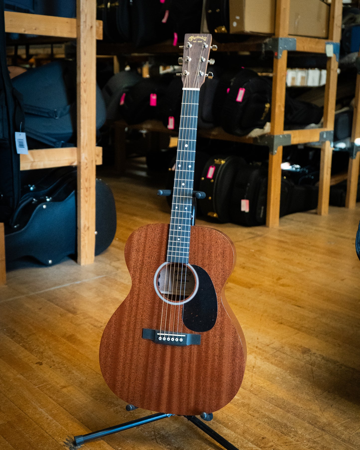 Showroom photo of Martin 000-10E Sapele Guitar & Gigbag, Fishman MXT Pickup & On-Board Tuner