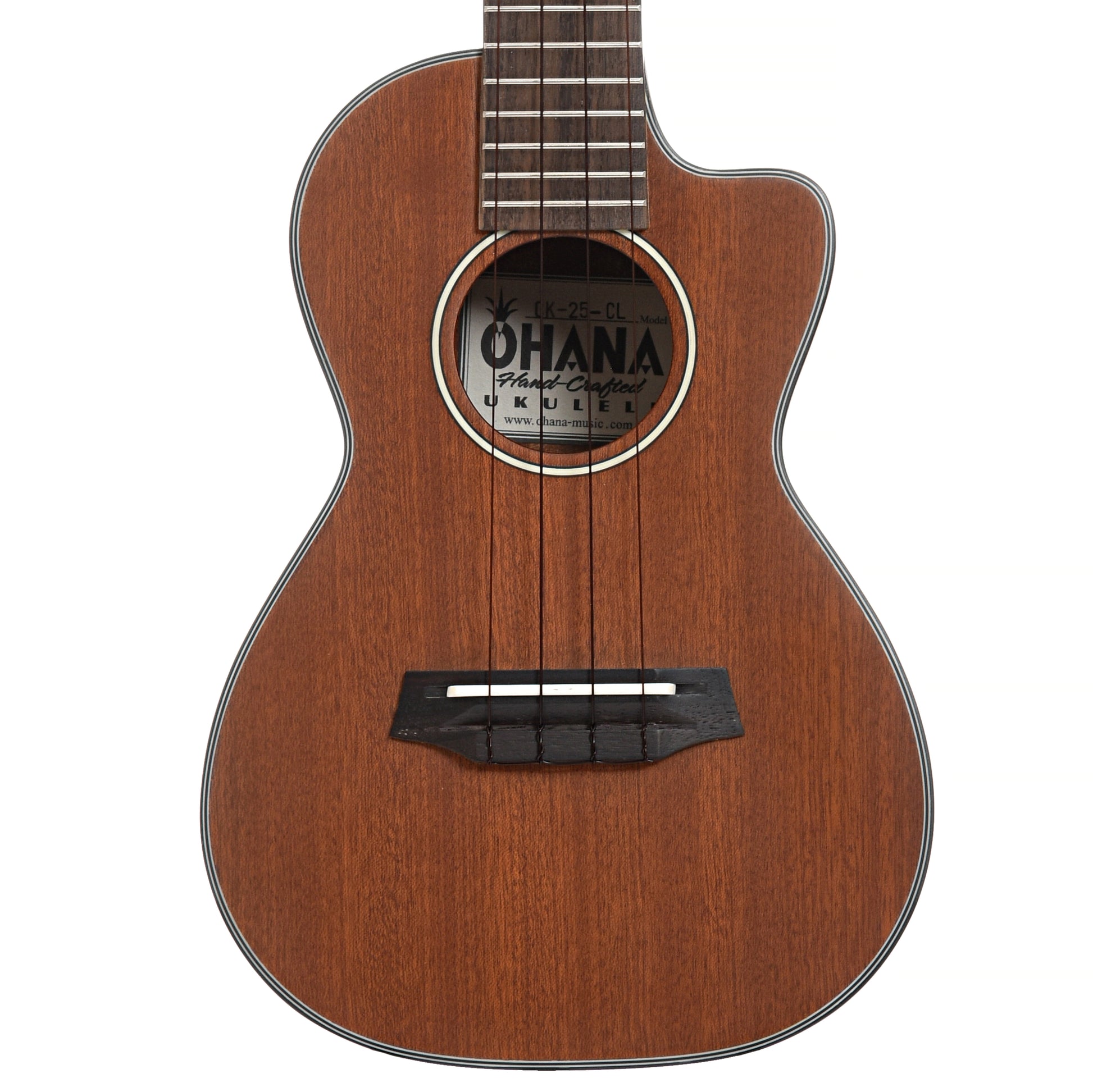 Front of Ohana CK-25C-CL Cynthia Lin Signature Concert Ukulele