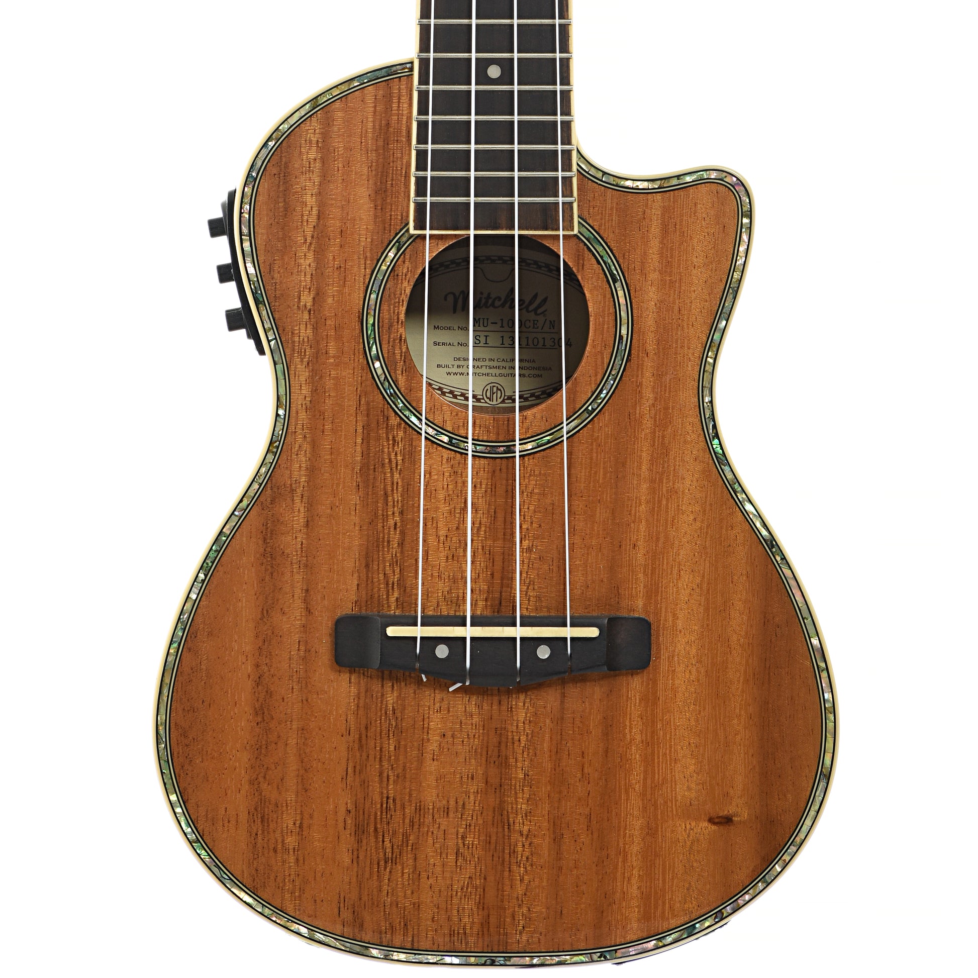 Front of Mitchell MU100CE Ukulele (2013)