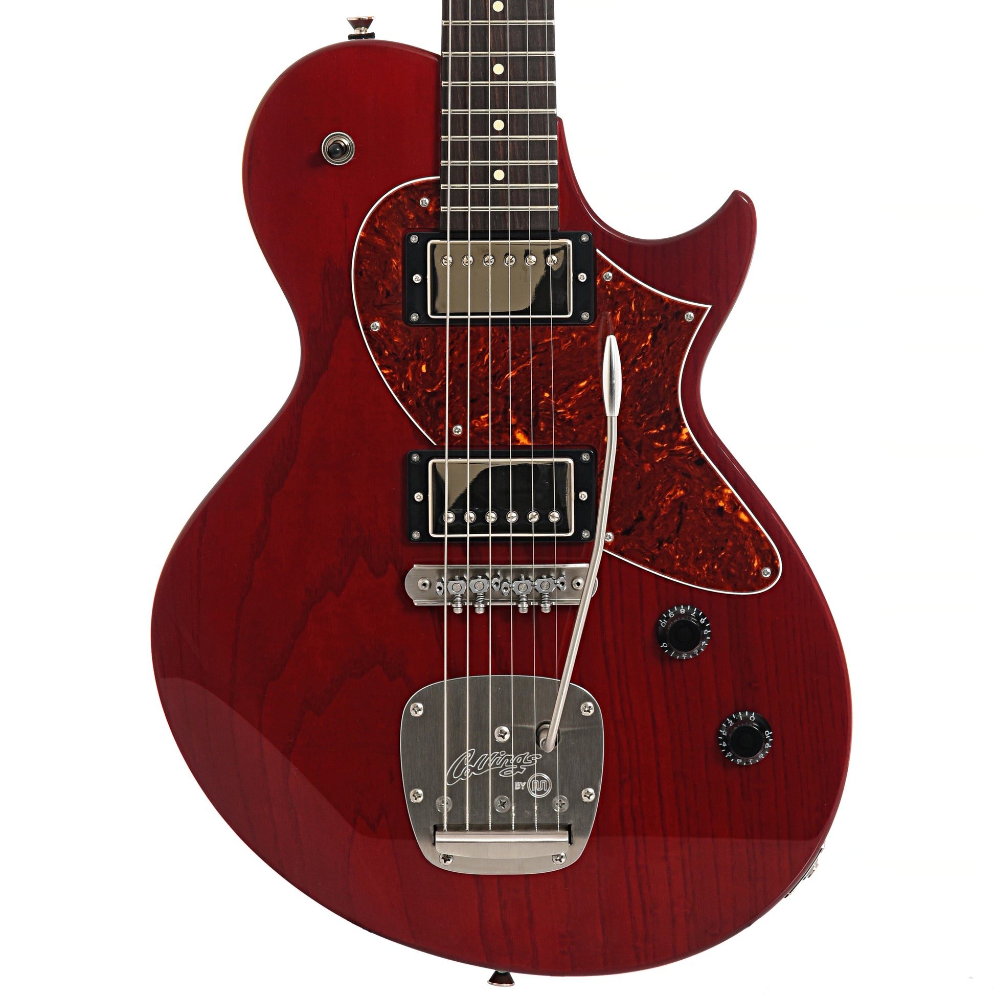 Front of Collings Custom 360 LT M  Crimson