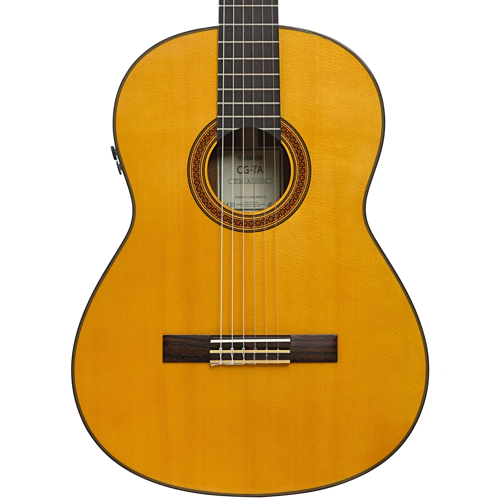 Front of Yamaha CG-TA Trans-Acoustic Classical Guitar