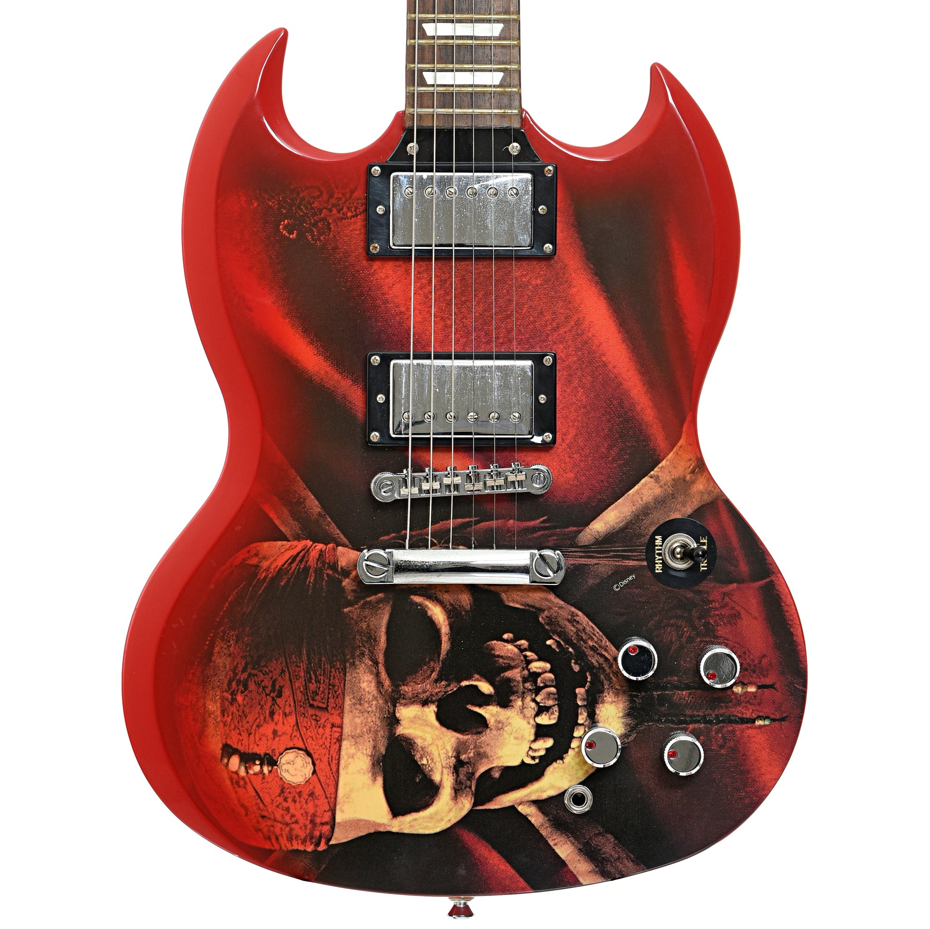 Front of Epiphone Pirates of the Caribbean G-400 Electric Guitar