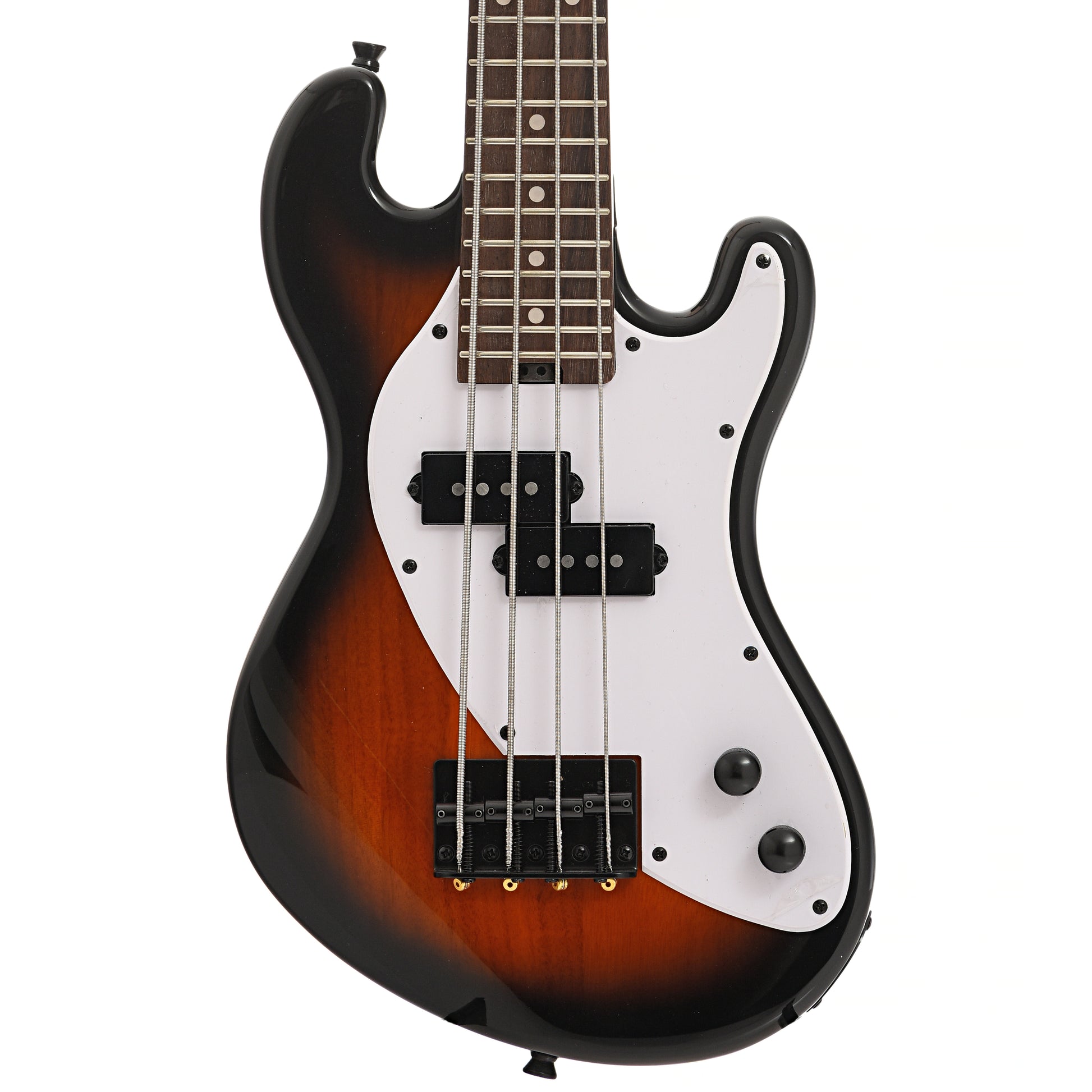 Front of Kala Solid Body U-Bass, Tobacco Burst