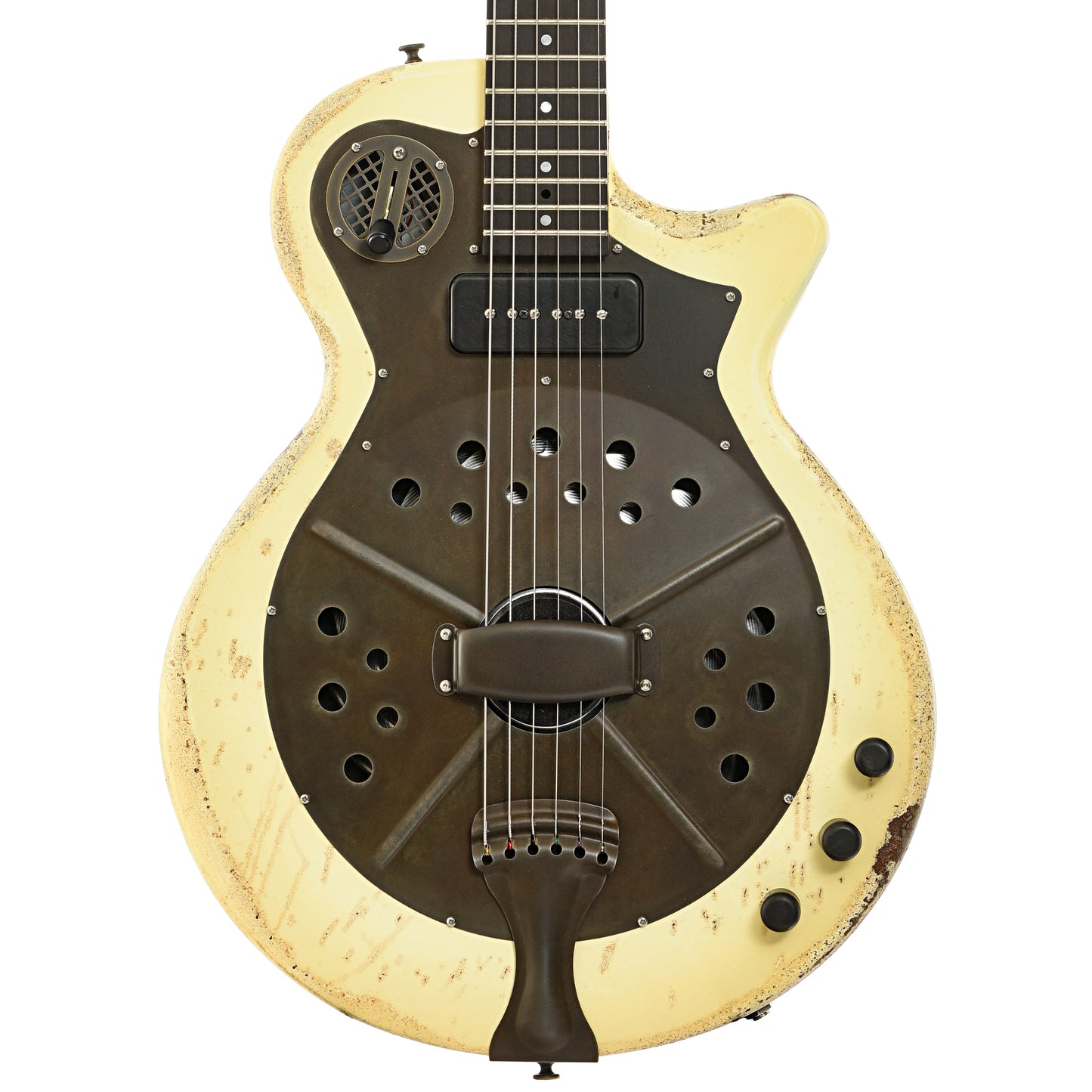 National Pioneer RP-1 Chipped Ivory Resonator Electric Guitar (2010s)