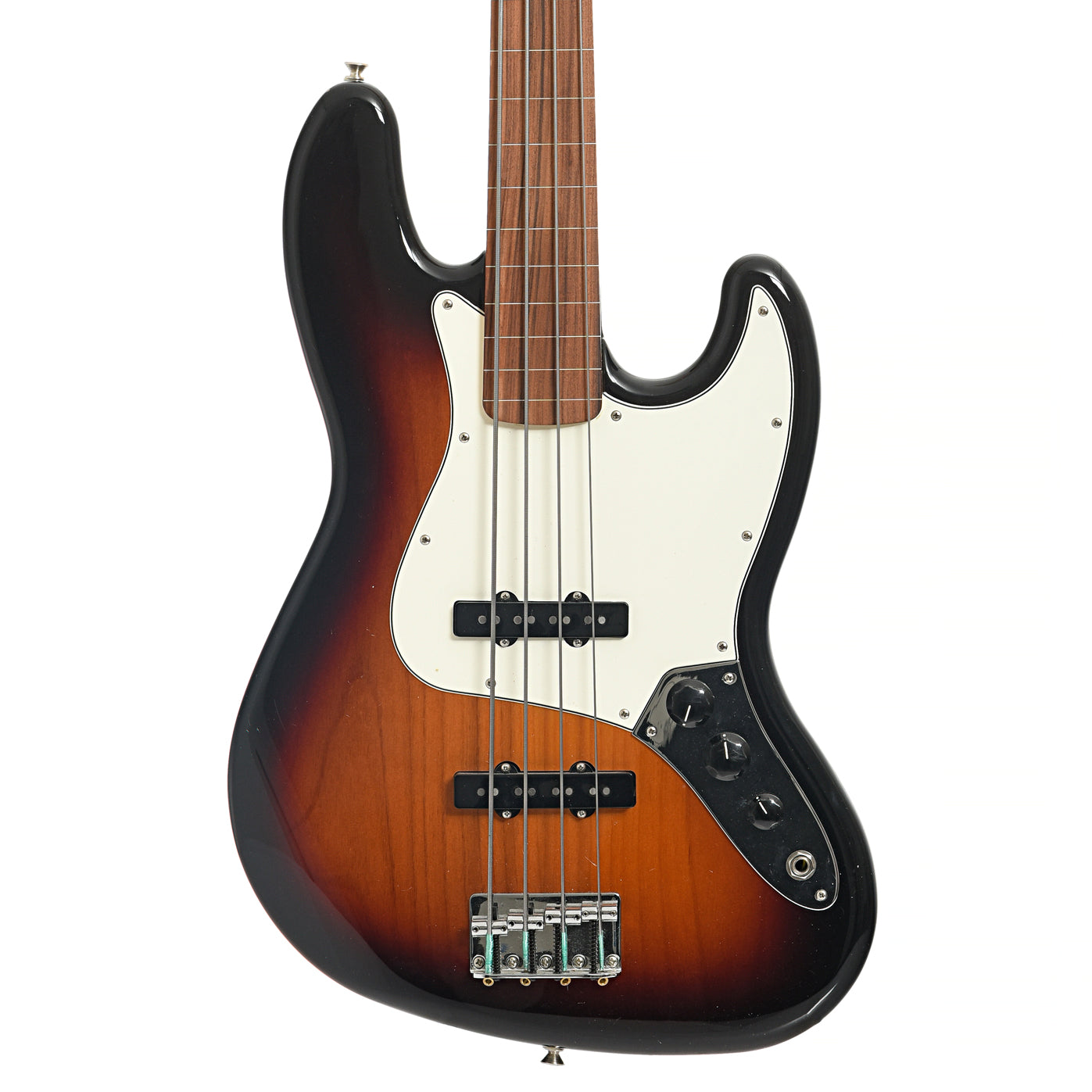 Front of Fender Player Fretless Jazz Bass