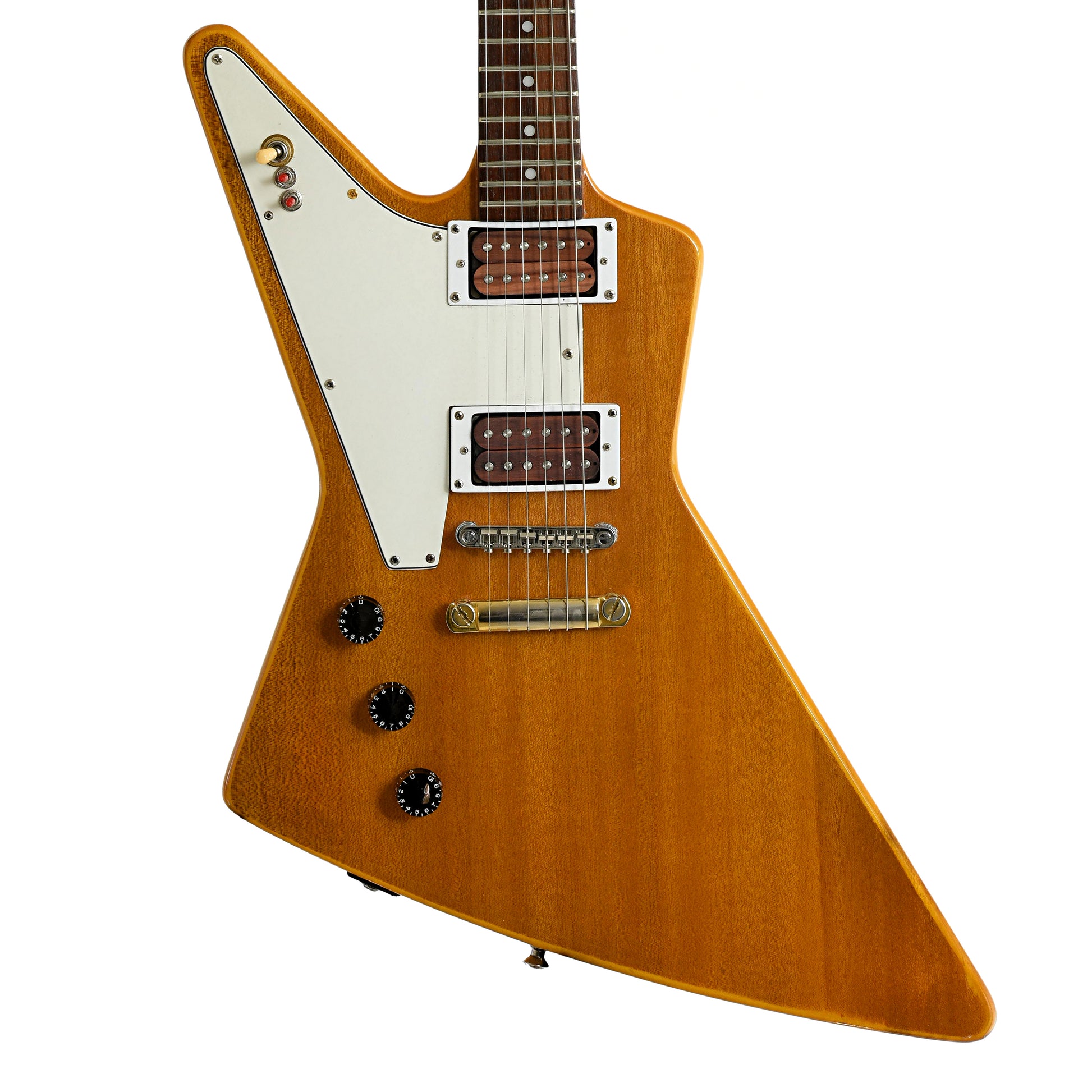 Front of Epiphone '58 Korina Explorer Electric Guitar 