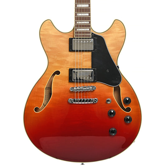 Front of Ibanez Artcore AS73FM Semi-Hollowbody Guitar, Transparent Autumn Fade (2022)