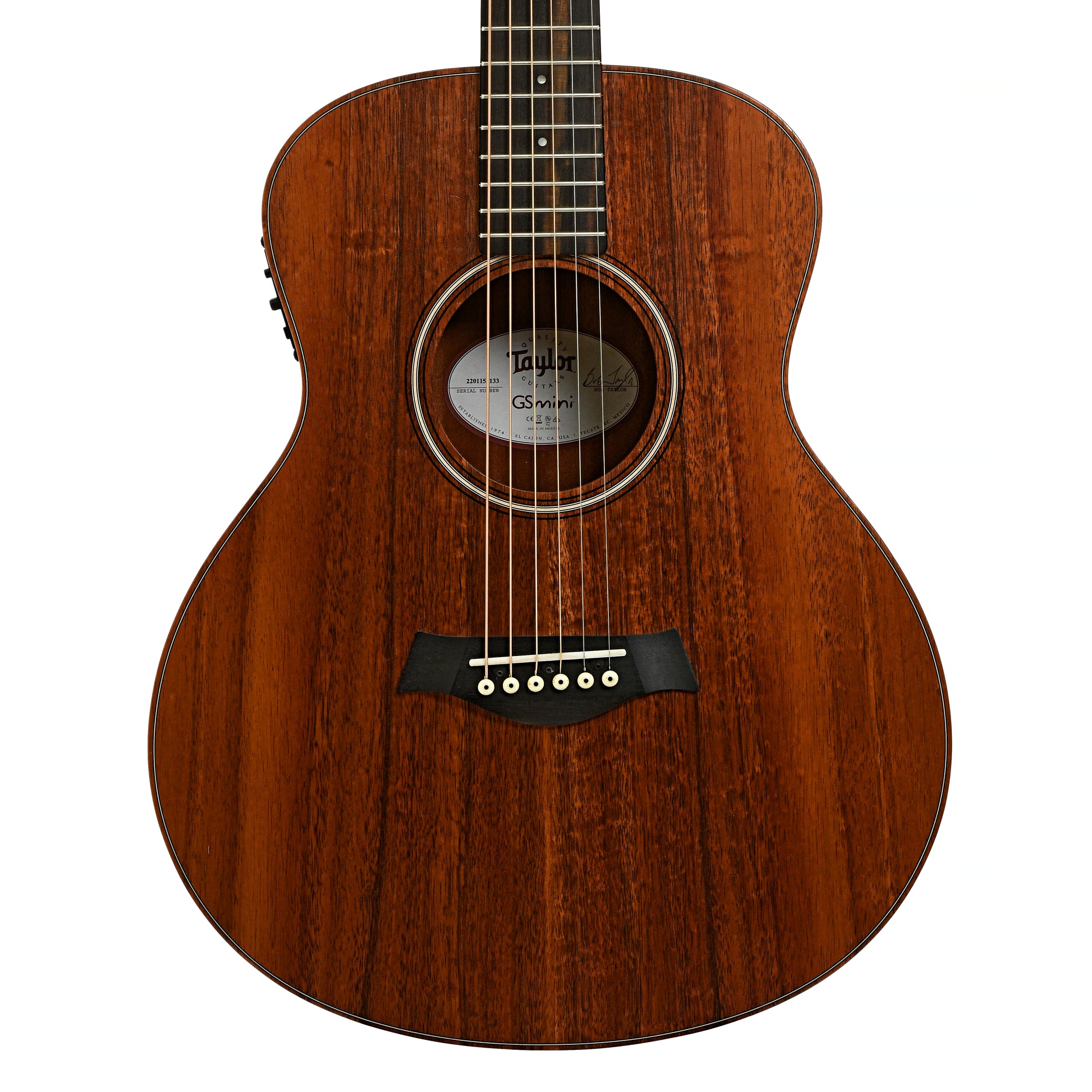 Front of Taylor GS Mini Koa Acoustic Guitar