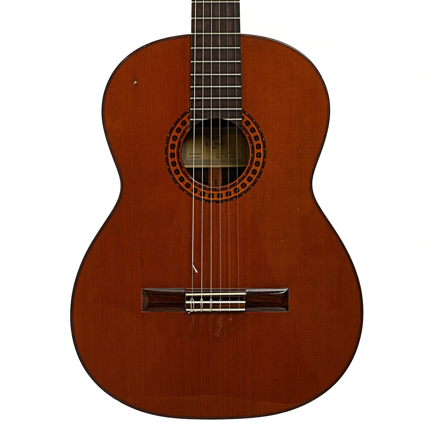 Front of R.E. Brune Model 30C Classical Guitar