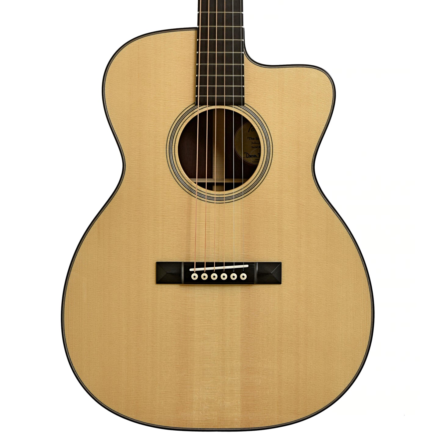 Front of Bourgeois Legacy Series Soloist OM Cutaway Acoustic Guitar