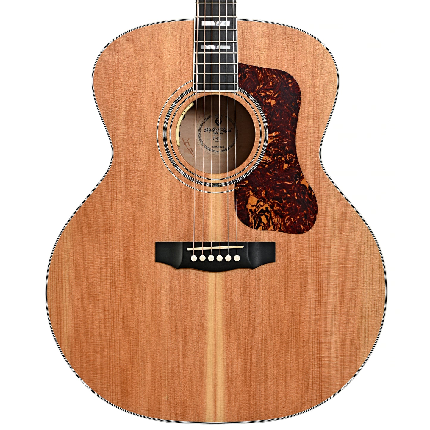 Front of Guild USA F-55E Maple Natural Acoustic Guitar