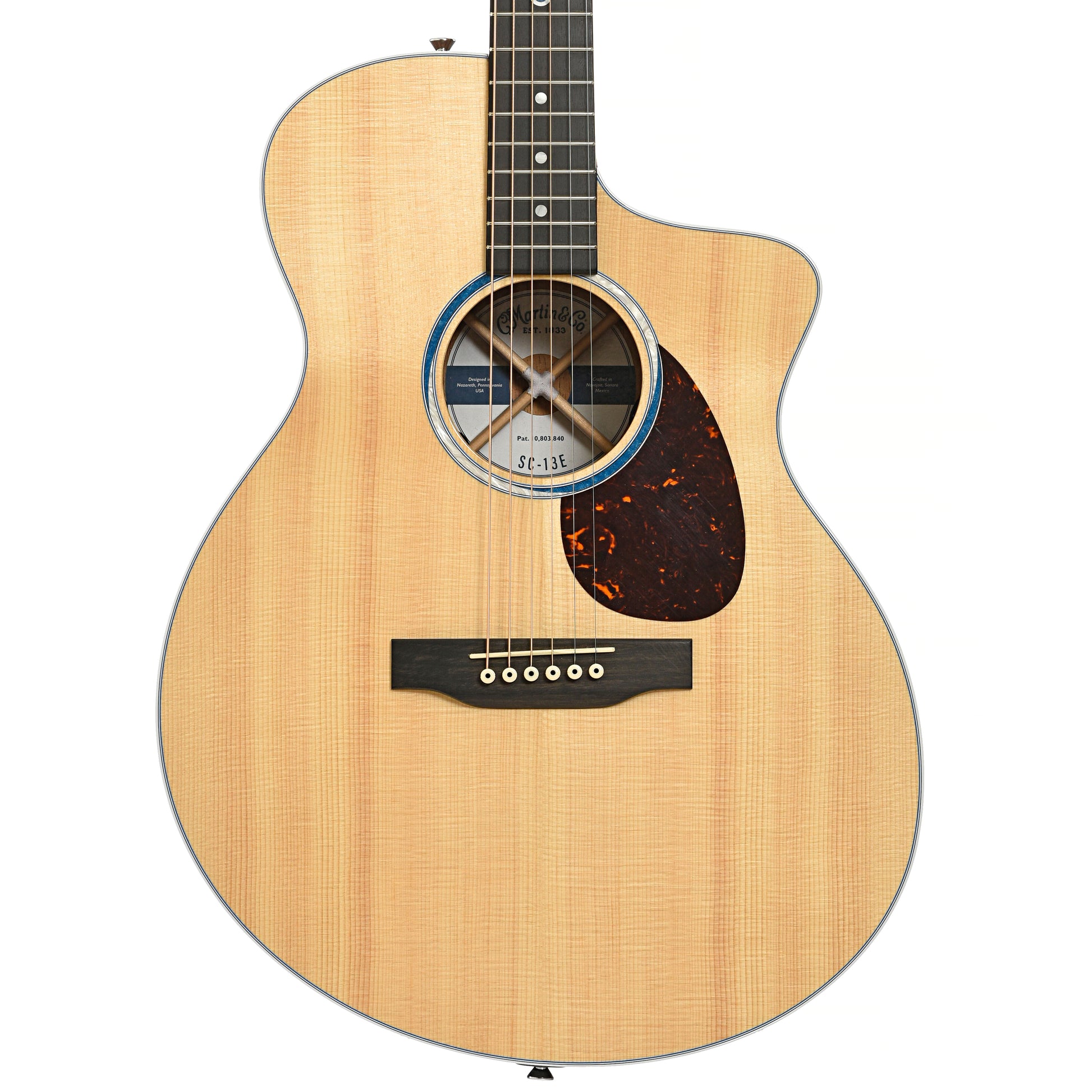 Front of Martin SC-13E Acoustic-Electric Guitar (2021)