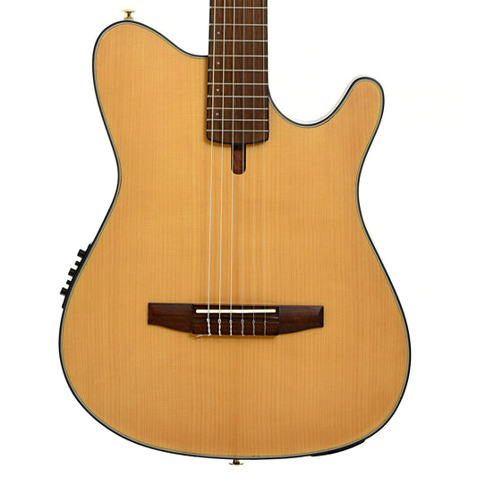 Front of Ibanez FRH10N Acoustic-Electric Nylon String Guitar, Natural Flat