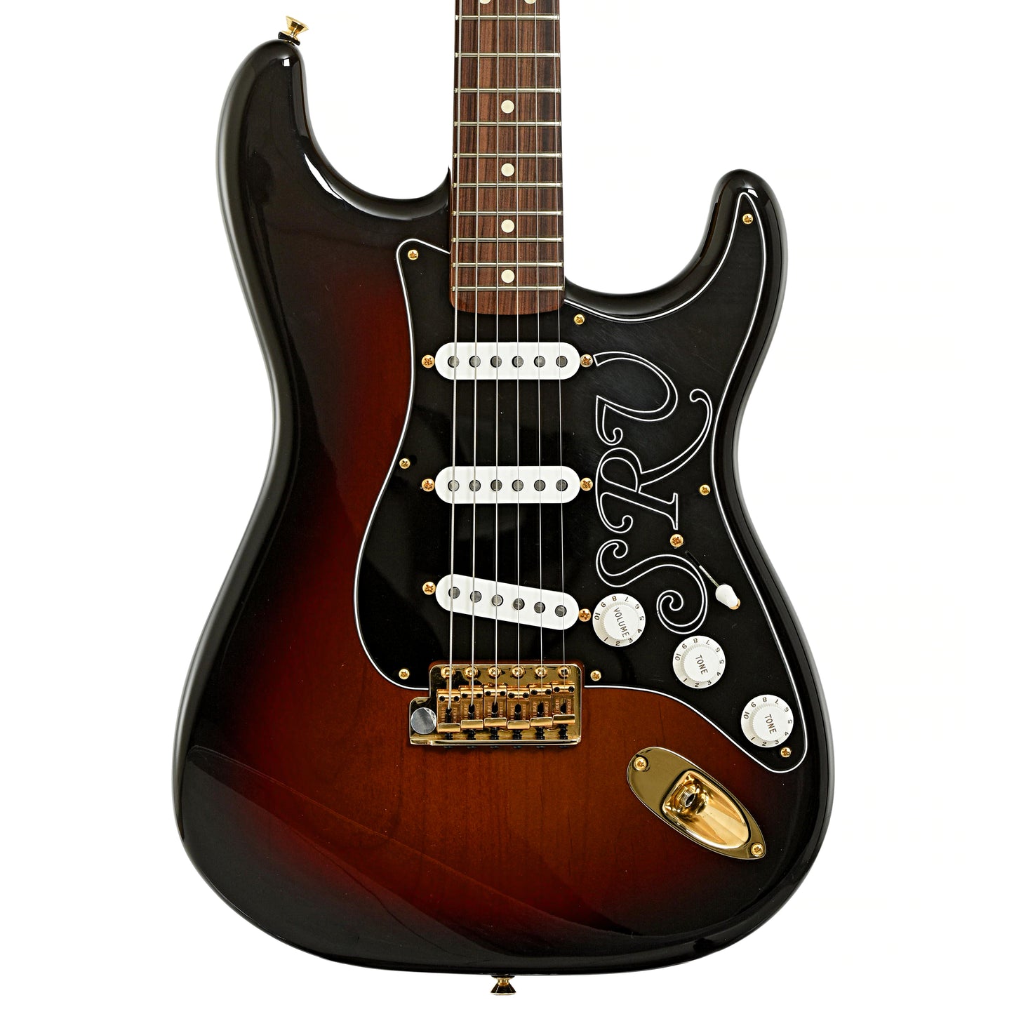 Front of Fender SRV Stratocaster Electric Guitar 