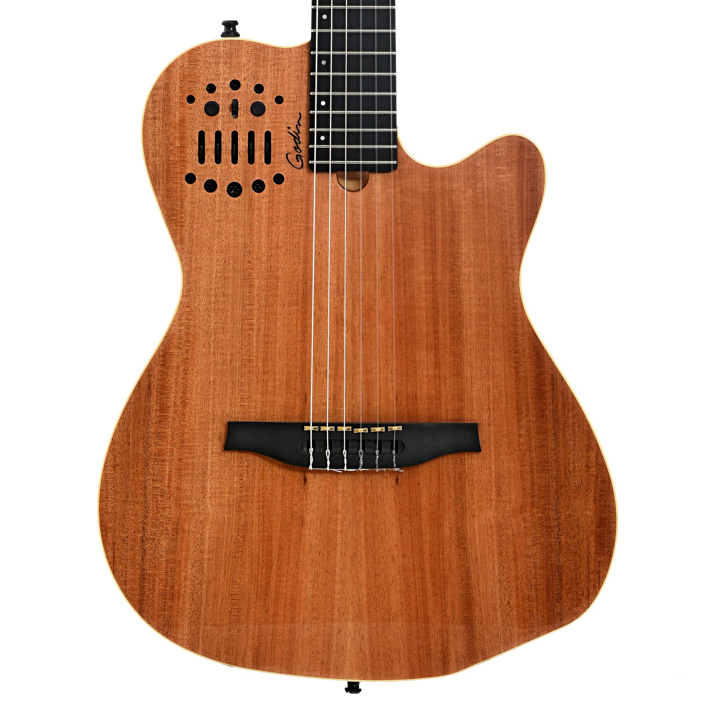 Front of Godin ACS SA Nylon String Guitar