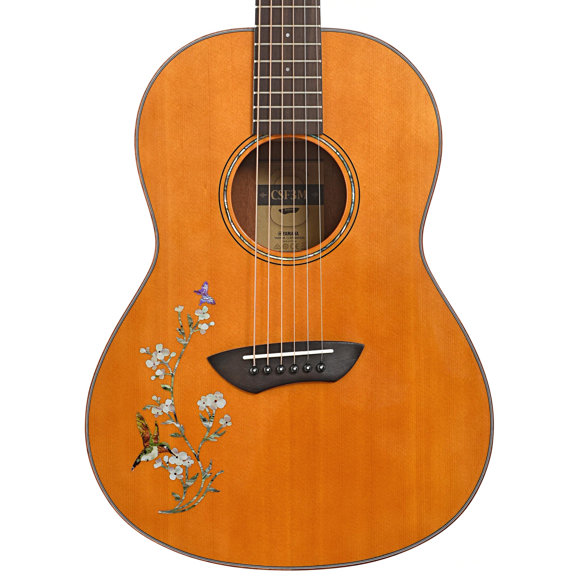 Front of Yamaha CSF3M Parlor Size Acoustic Guitar (c.2021)