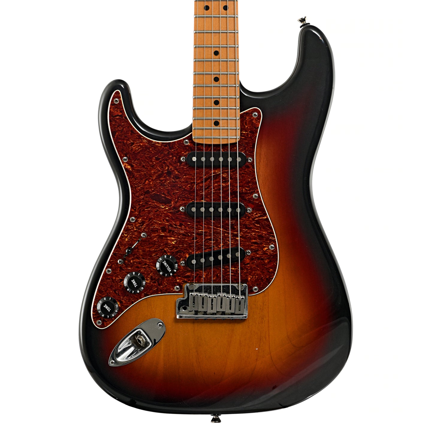 Front of Fender American Series Stratocaster  Electric Guitar