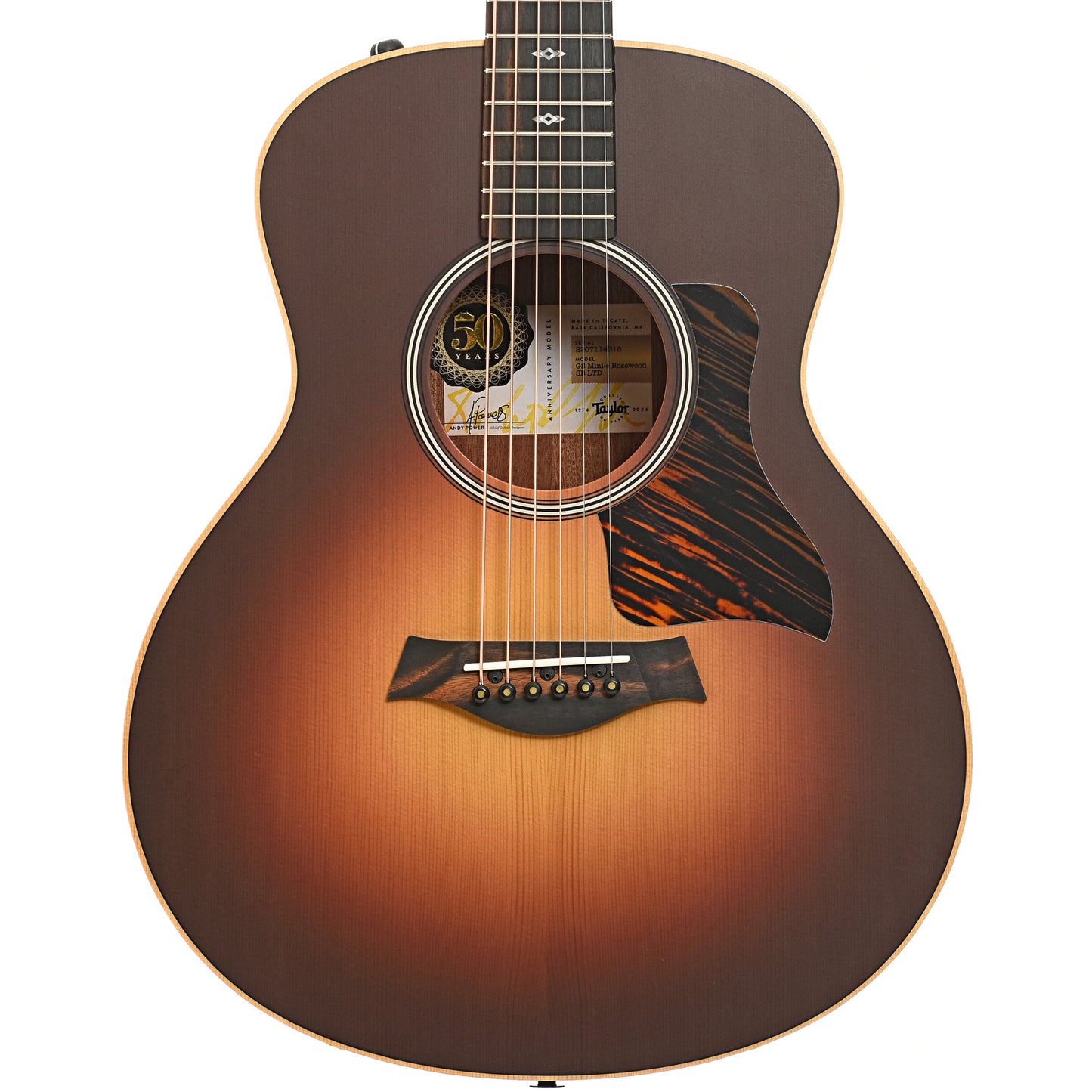 Front of Taylor 50th Anniversary GS Mini-e Rosewood SB LTD Acoustic Guitar