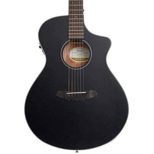 Front of Breedlove Discovery Concert Satin Black CE Sitka-Mahogany Acoustic-Electric Guitar 