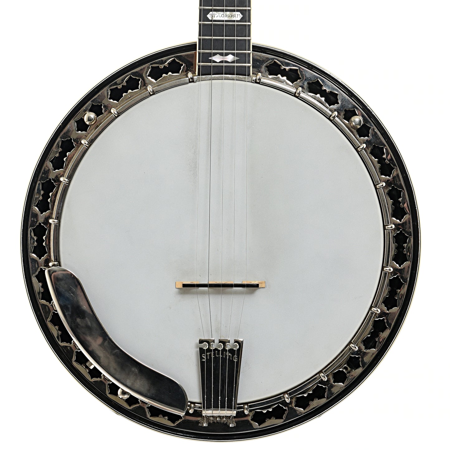 Front of Stelling Staghorn Resonator Banjo (c.1984)