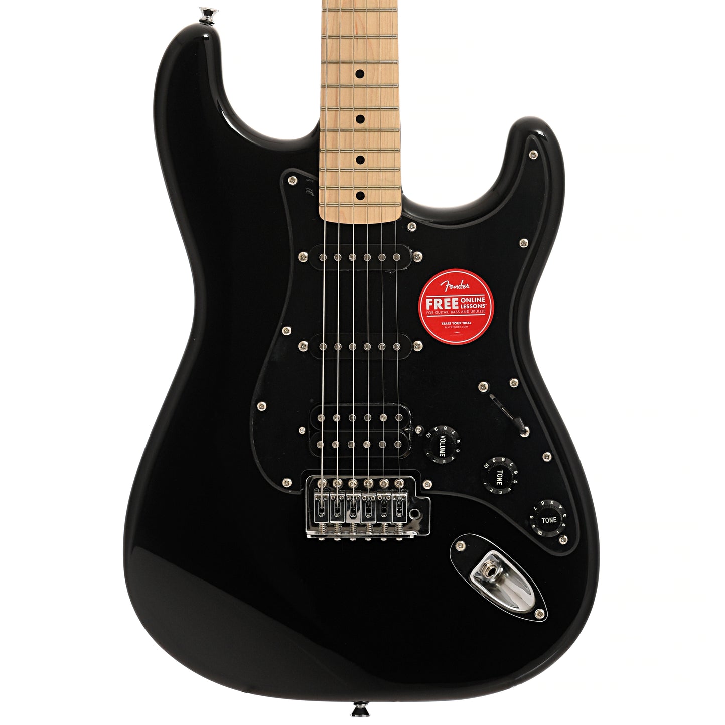 Front of Squier Sonic Stratocaster HSS, Black