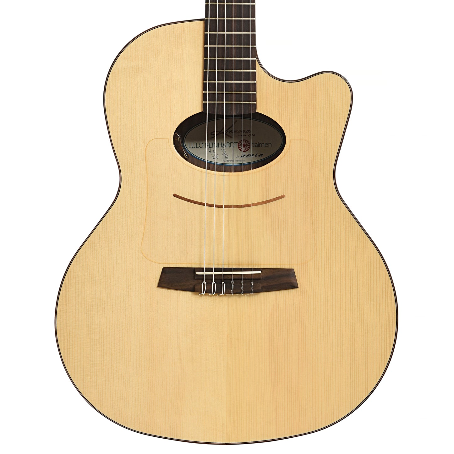 Front of Kremona Lulo Reinhardt Series Daimen Nylon-String Guitar,