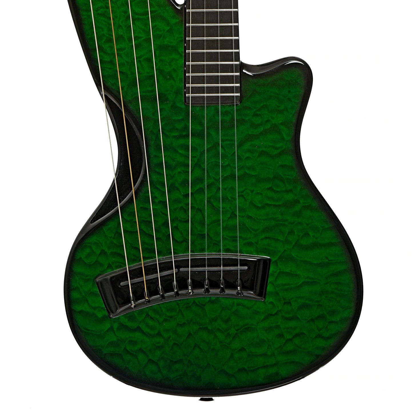 Front of Emerald Synergy Harp Ukulele 