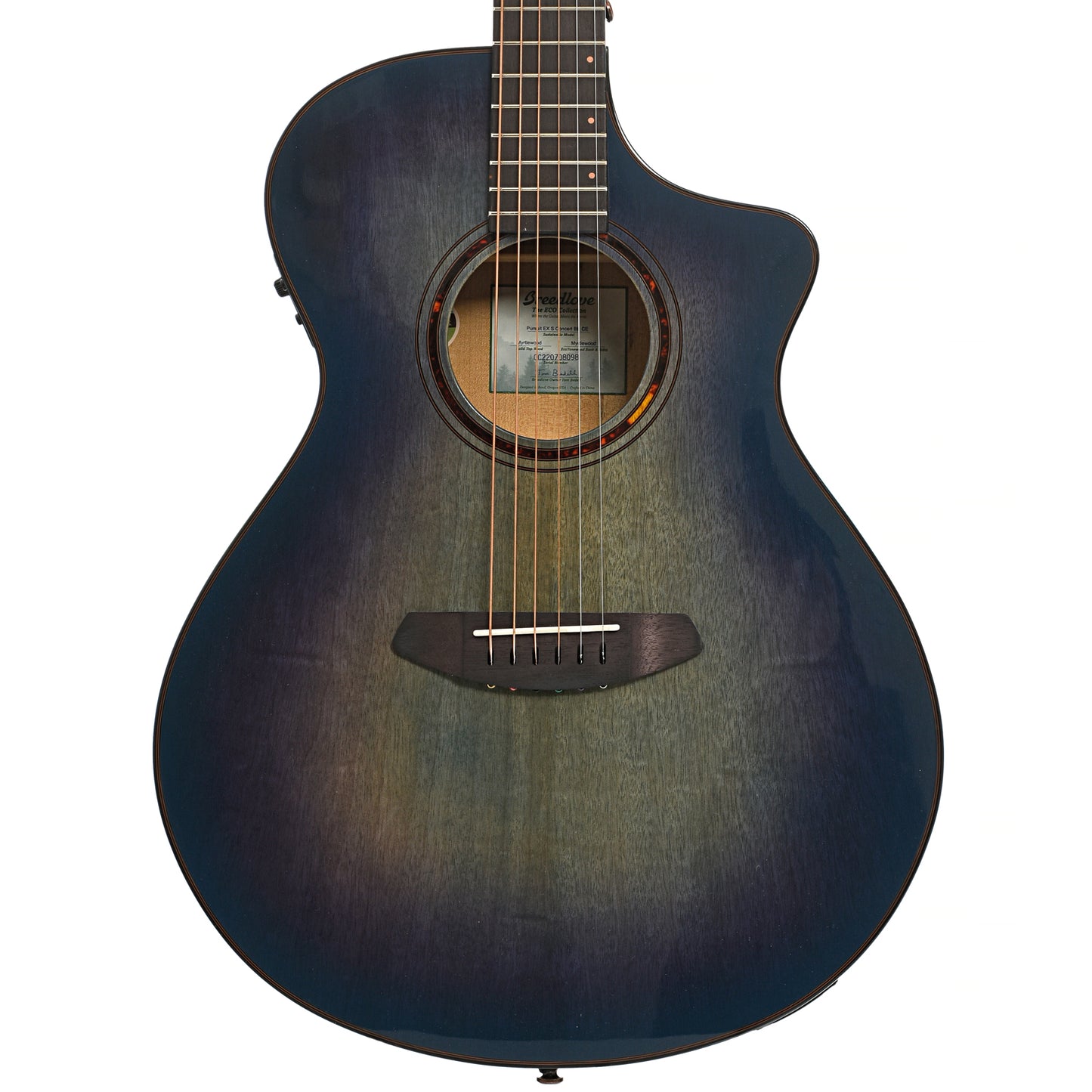 Front of Breedlove Pursuit Exotic S Concert Blue Eyes CE Myrtlewood-Myrtlewood Acoustic-Electric 