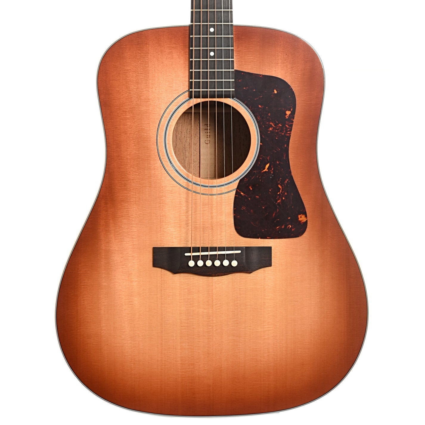 Front of Guild D-40 Standard Acoustic Guitar, Pacific Sunset Burst