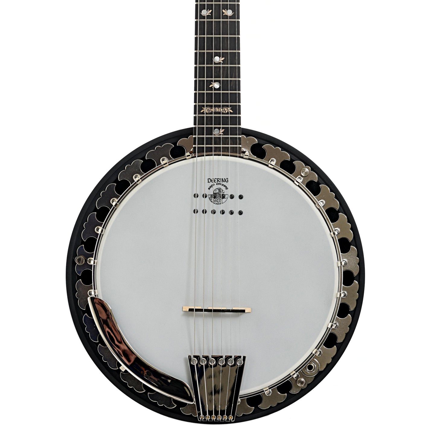 Deering B-6AE Boston 6-String Acoustic-Electric Banjo Guitar & Case