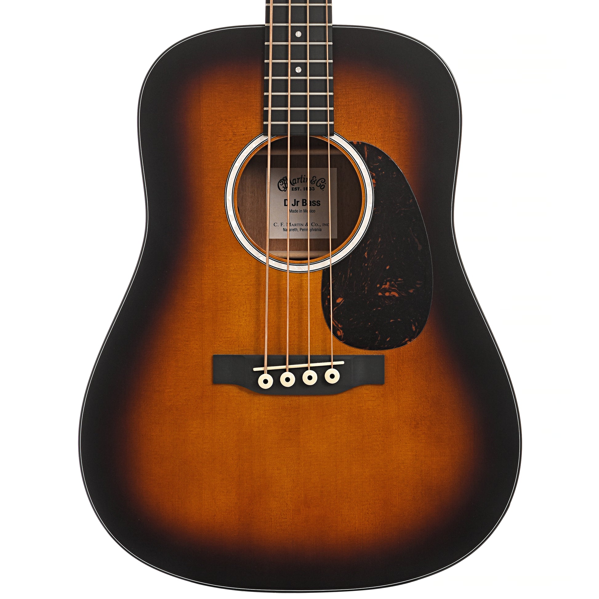 Front of Martin DJR-10E Acoustic Bass Guitar