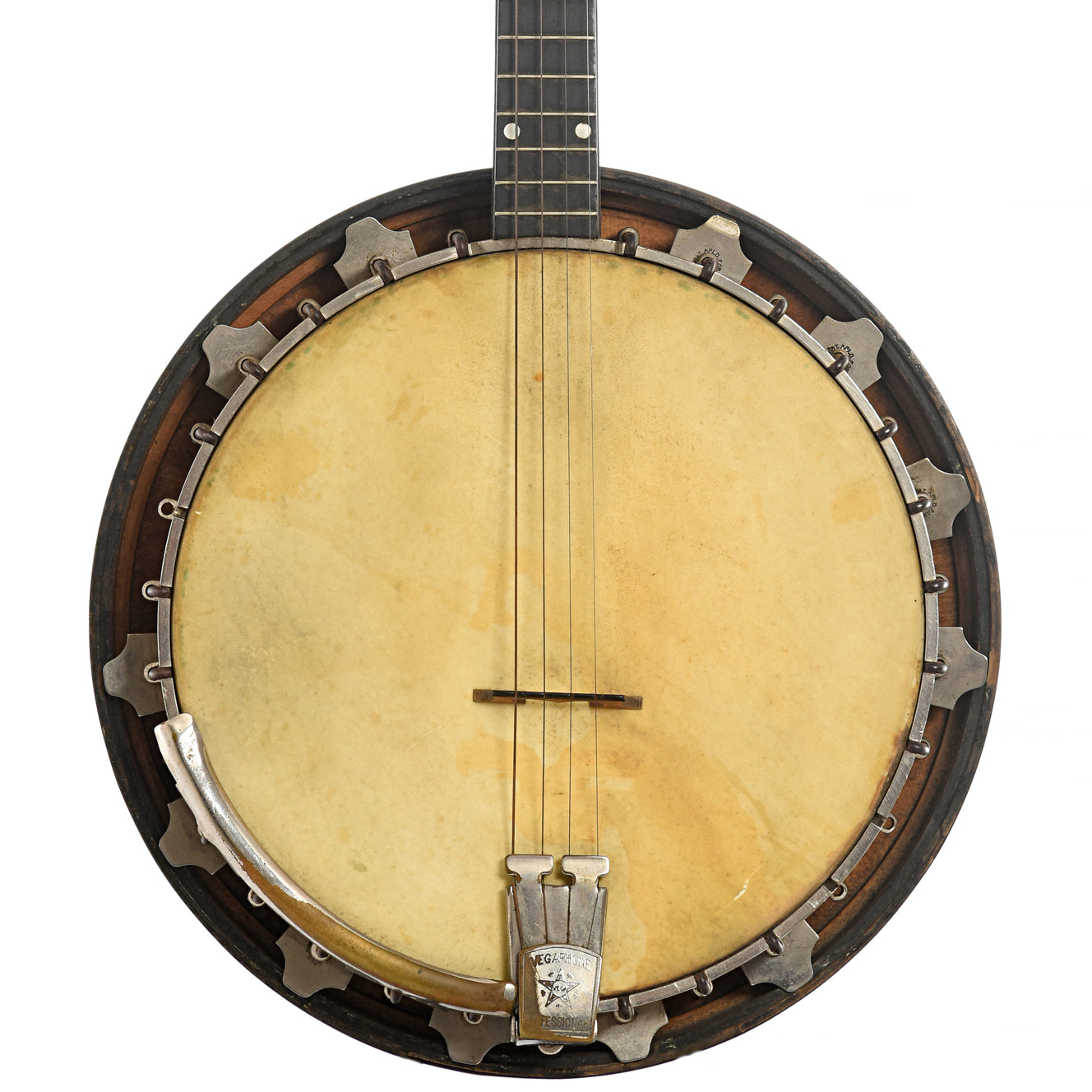 Front of Vega Vegaphone Professional Tenor Banjo 