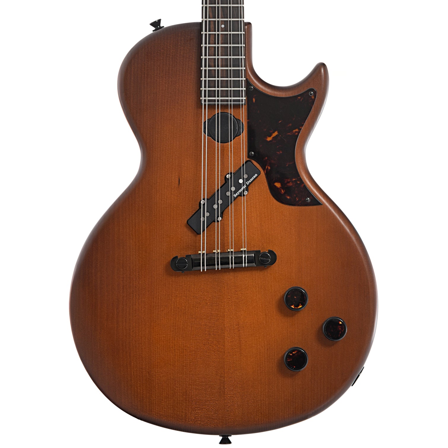 Front of Northfield NFO-EL2 EleOcto Electric Octave Mandolin, Auburn Brown Finish  