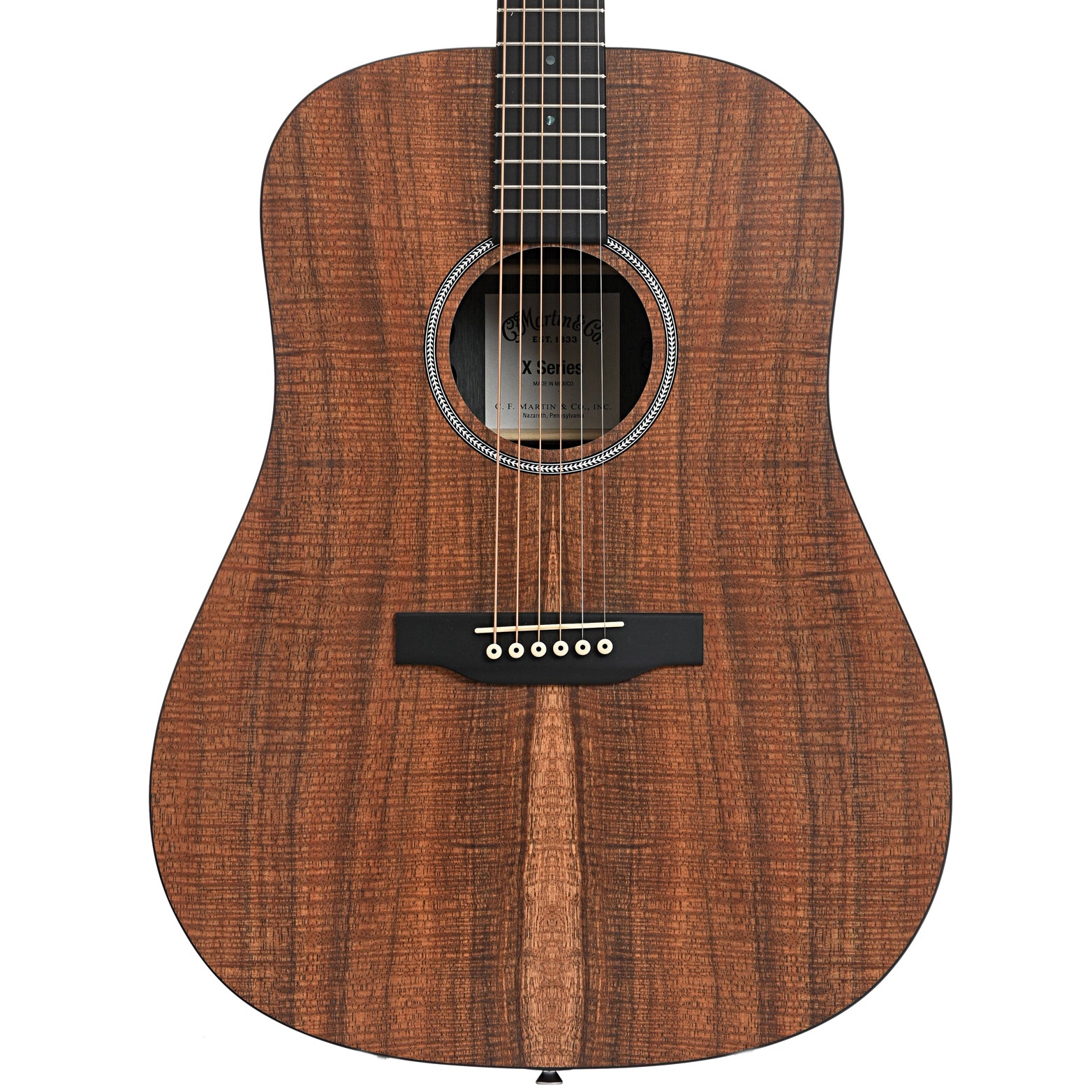 Front of Martin D-X1E Koa Acoustic Guitar 