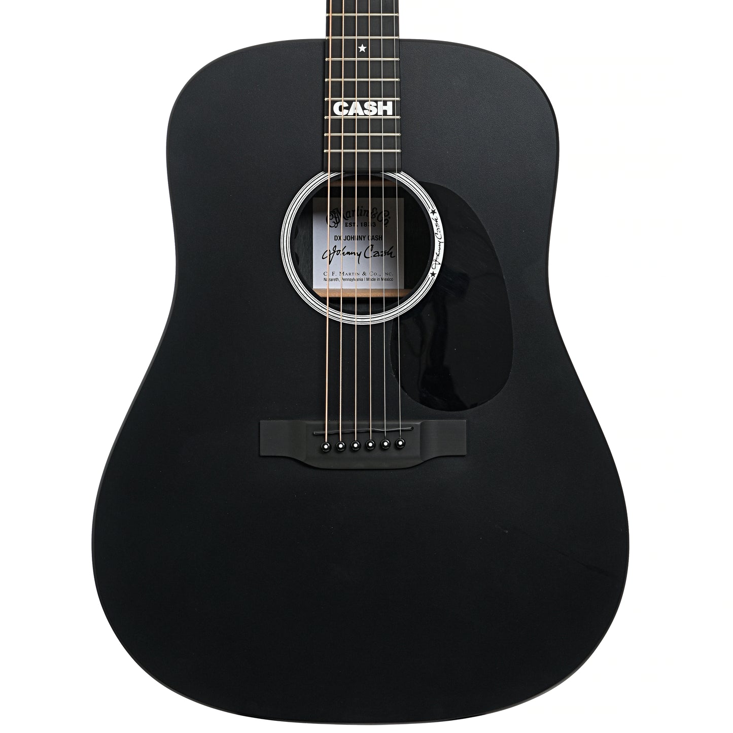 Front of Martin DX Johnny Cash Acoustic Guitar (2023)