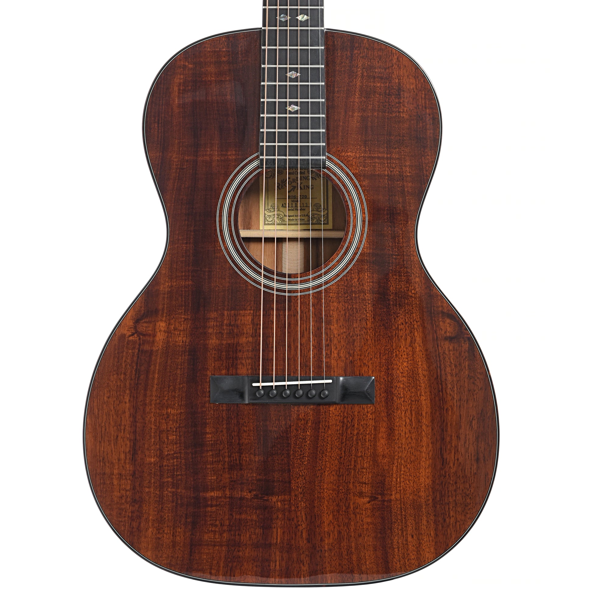 Front of Recording King Koa 12-Fret 000 Acoustic Guitar