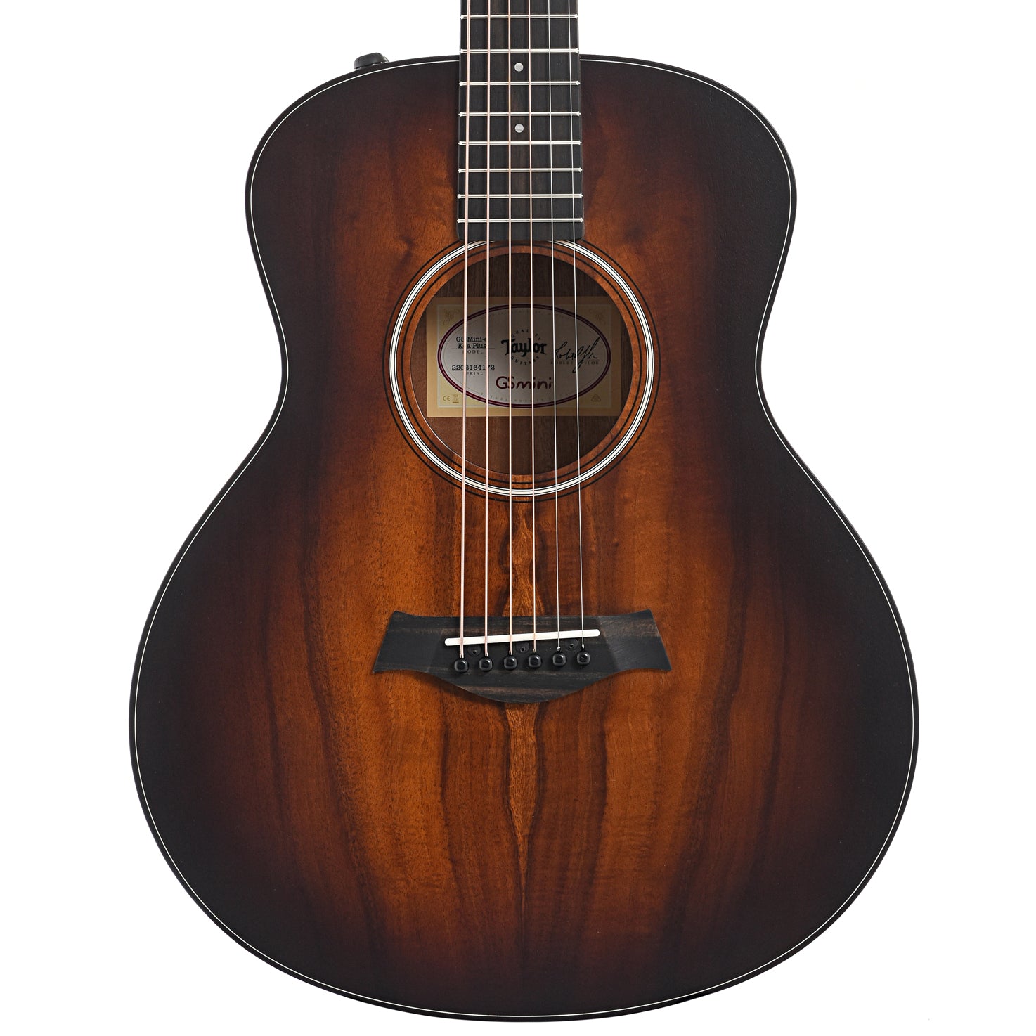 Front of Taylor GS Mini-e Koa Plus 