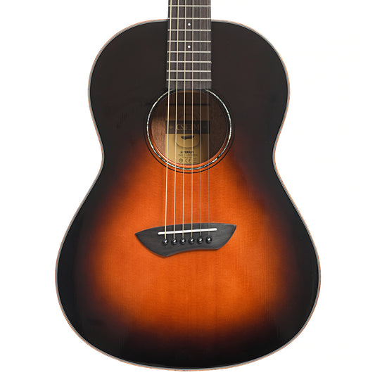 Front of Yamaha CSF3M Tobacco Sunburst Parlor Guitar