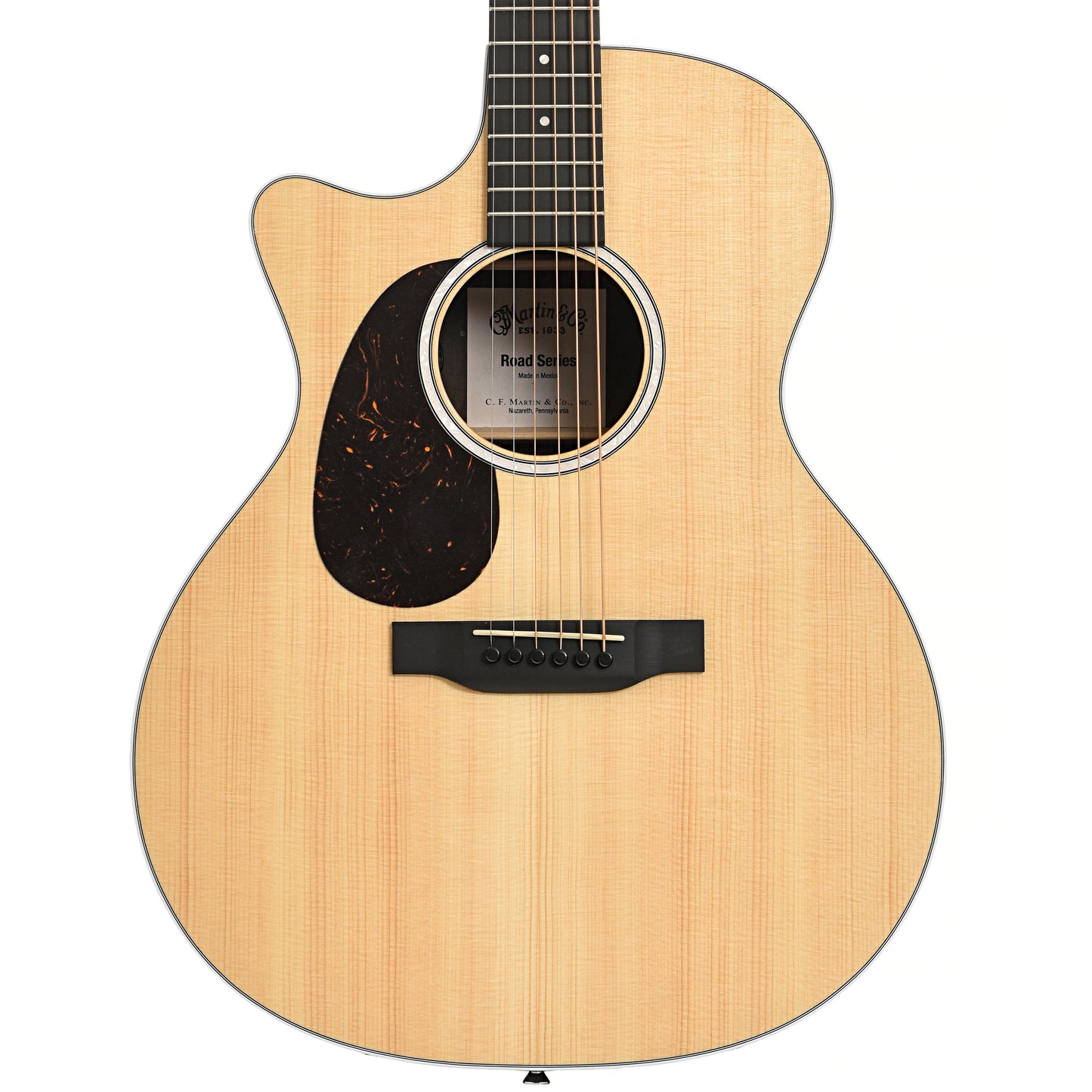 Front of Martin GPC-13EL Ziricote Lefthanded Cutaway