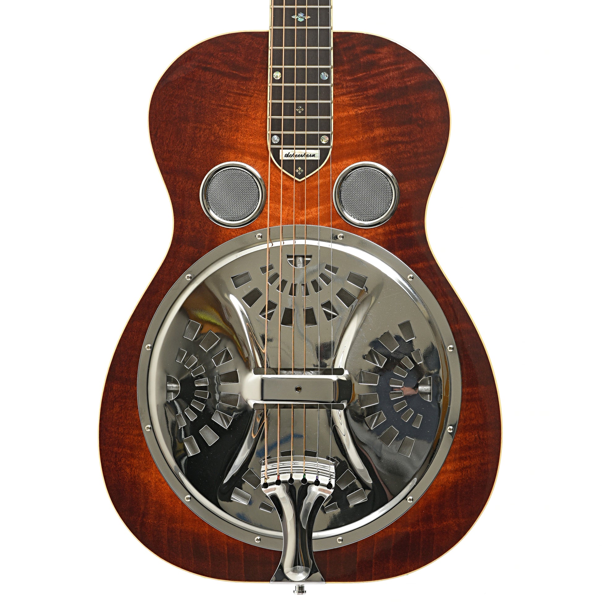 Front of  Scheerhorn Maple R Custom Squareneck Resonator Guitar