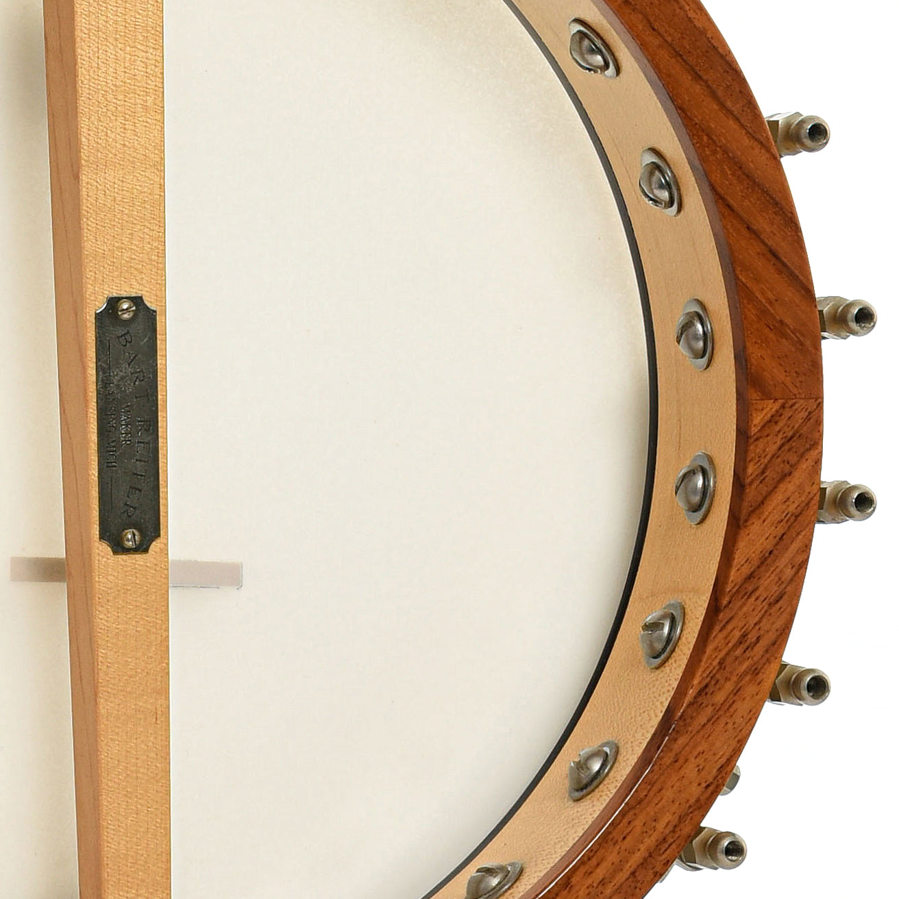 Inside rim of Bart Reiter Regent Open Back Banjo (2006)