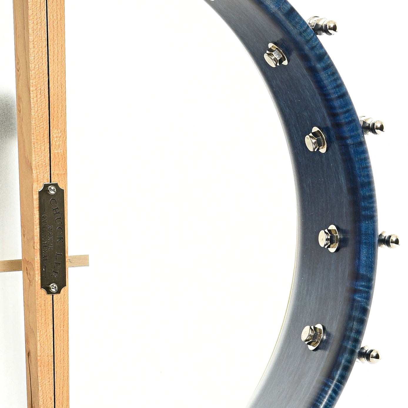 Inside rim of Chuck Lee Prairieville Openback Banjo #861, 12" Rim, Brass Hoop Tone Ring