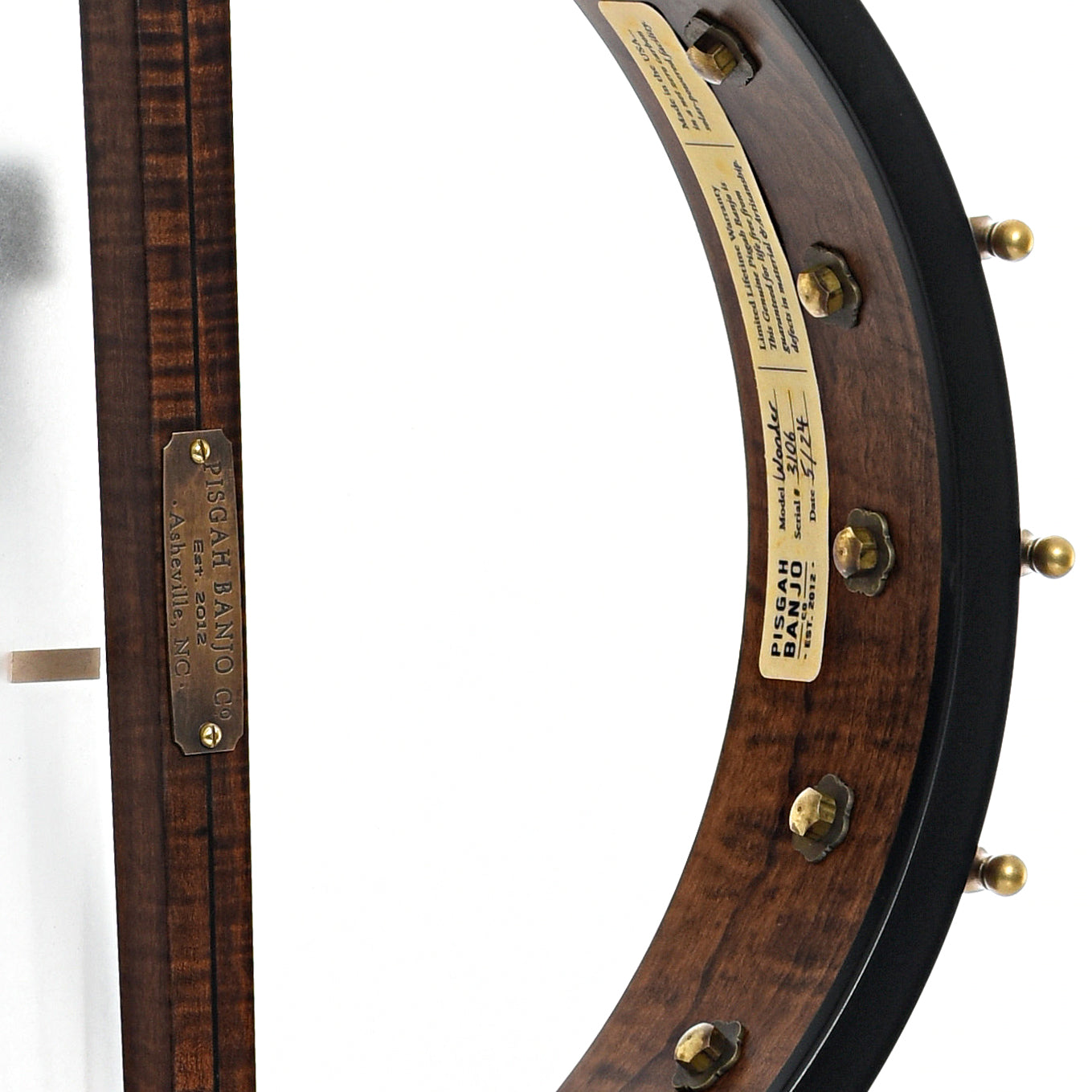 Inside rim of Pisgah Wonder 12" Openback Banjo - Standard Scale