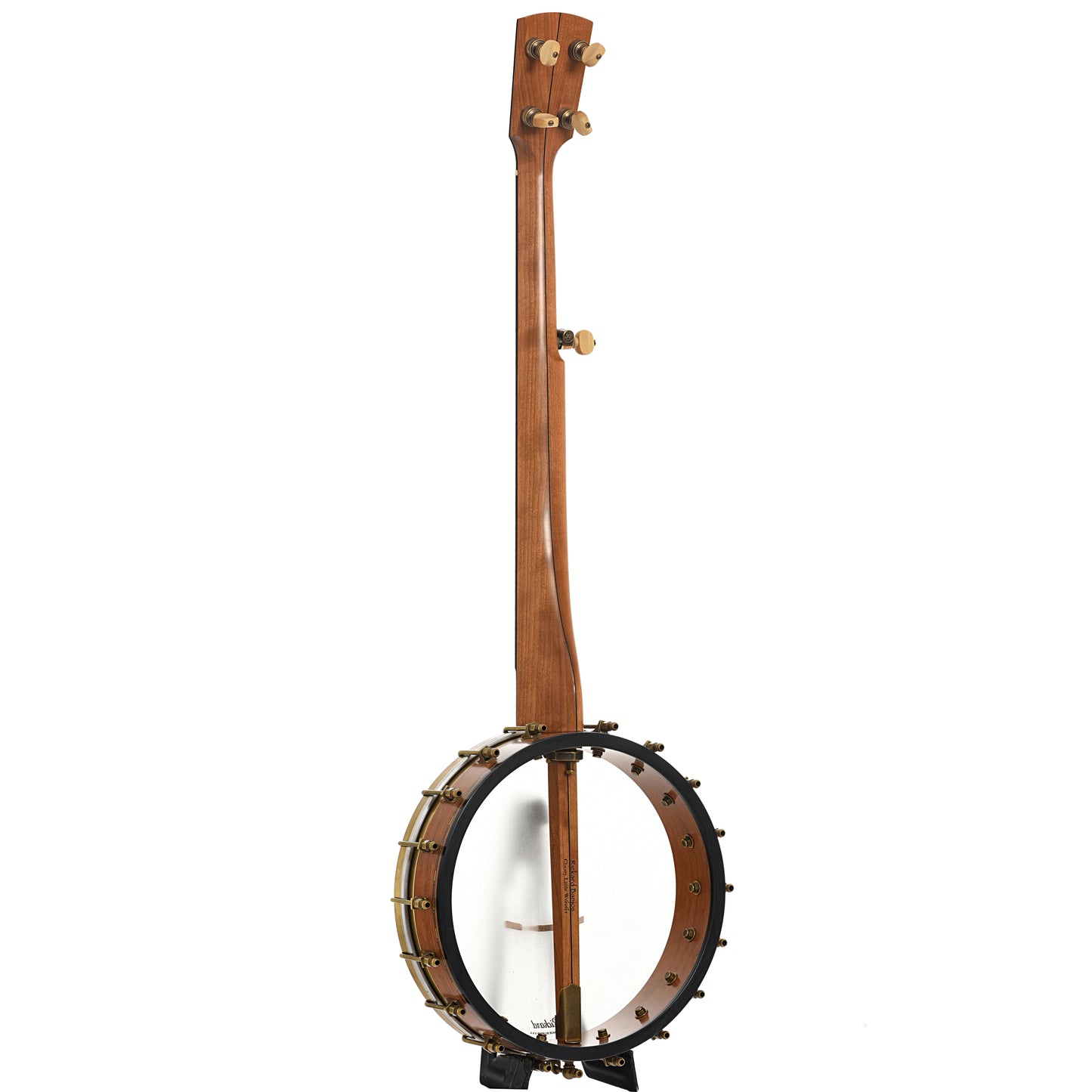 Full back and side of Rickard 11" Little Wonder Openback Banjo