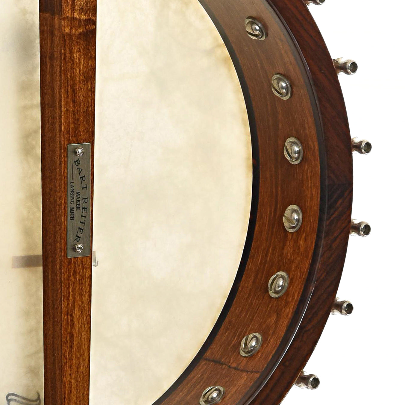 Inside rim of Bart Reiter Special Open Back Banjo (1998)