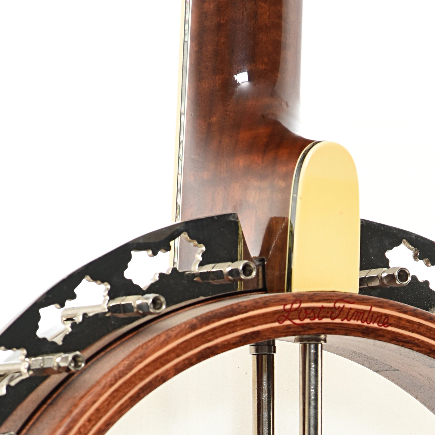 Neck joint of Stelling Staghorn Resonator Banjo (c.1984)