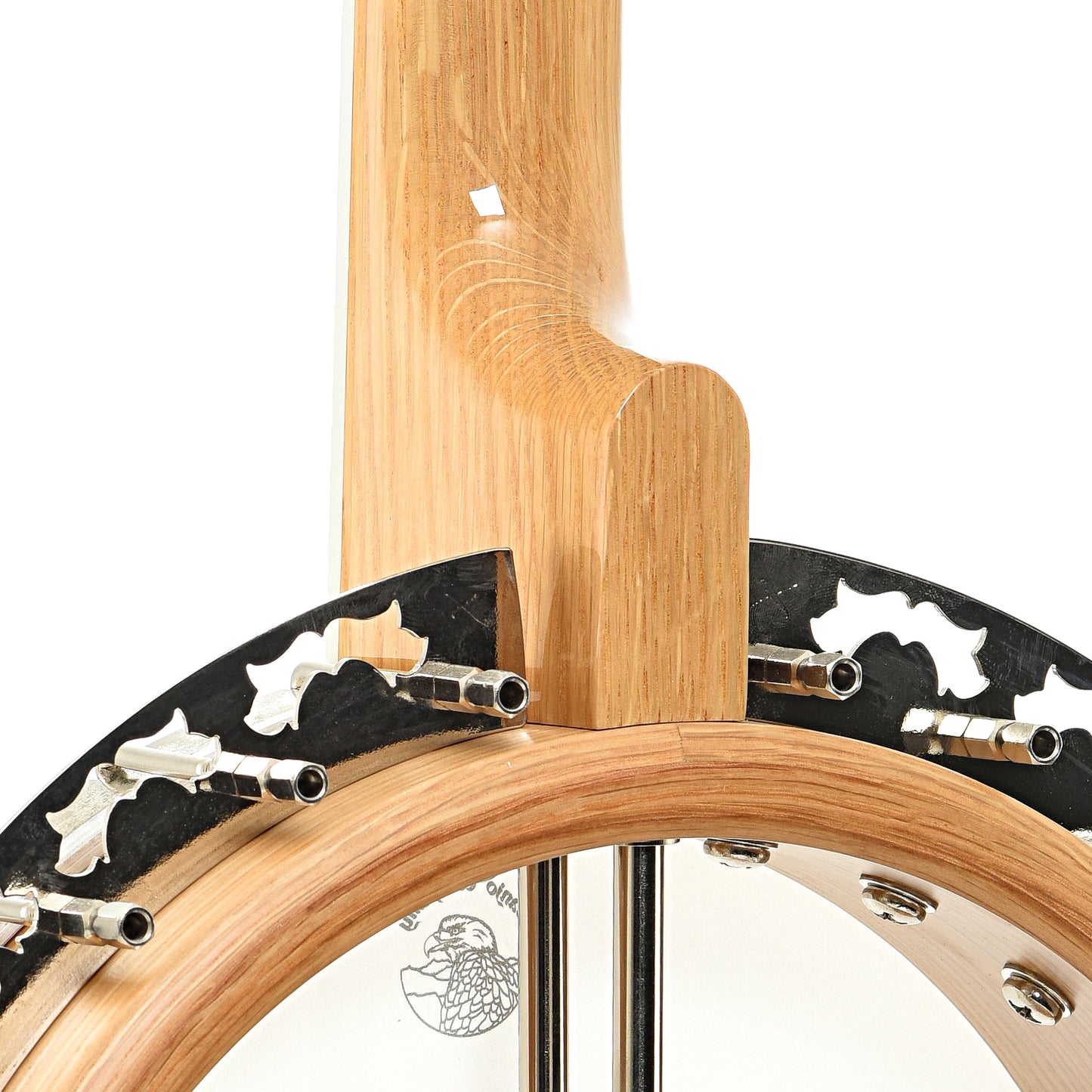 Neck joint of Deering White Lotus Resonator Banjo (2021)