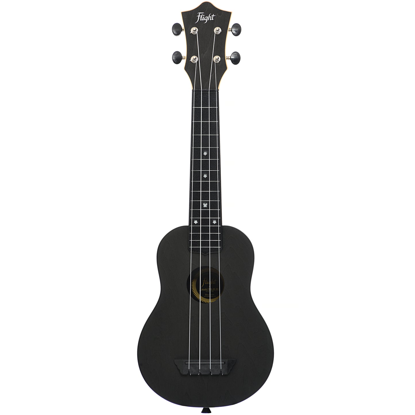 Full front of Flight TUS35 Travel Series Soprano Ukulele, Black