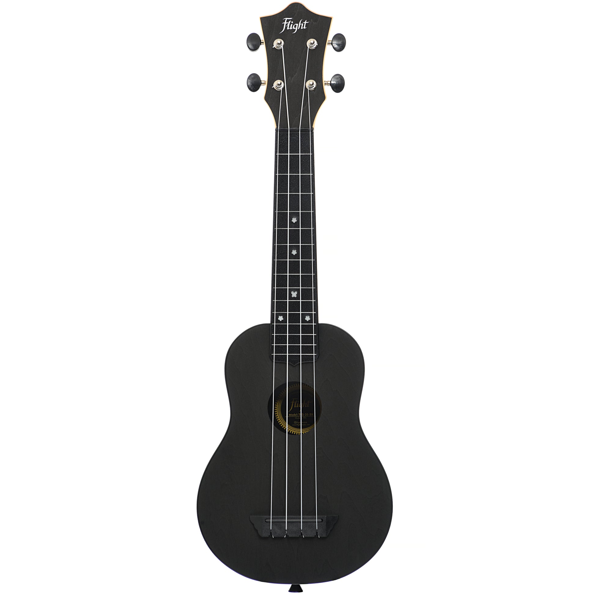 Full front of Flight TUS35 Travel Series Soprano Ukulele, Black